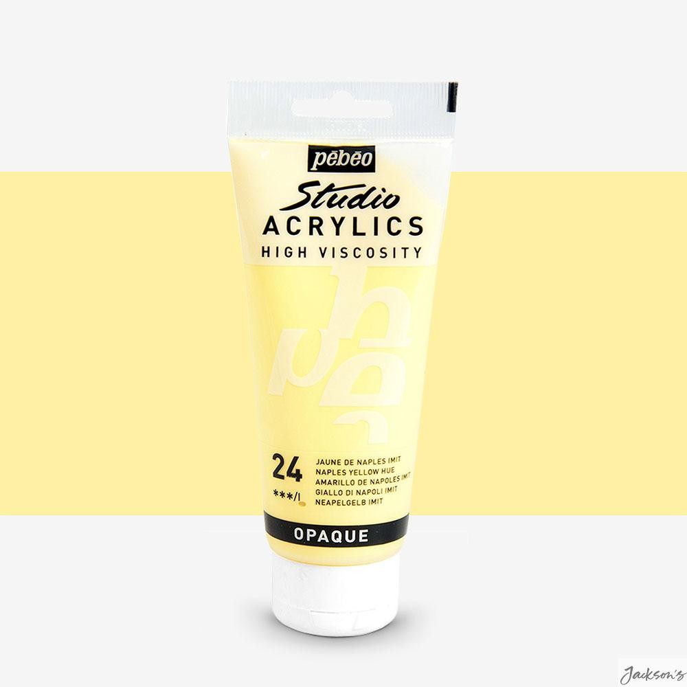 Pebeo Studio Acrylic Paint High Viscosity 100ml Naples Yellow Hue Artist Use