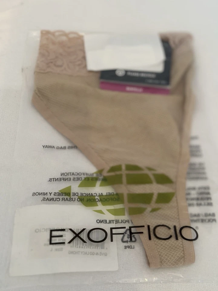 Tanga de encaje para mujer ExOfficio Give-N-Go desnuda grande nueva con etiquetas Foto 3 de 3