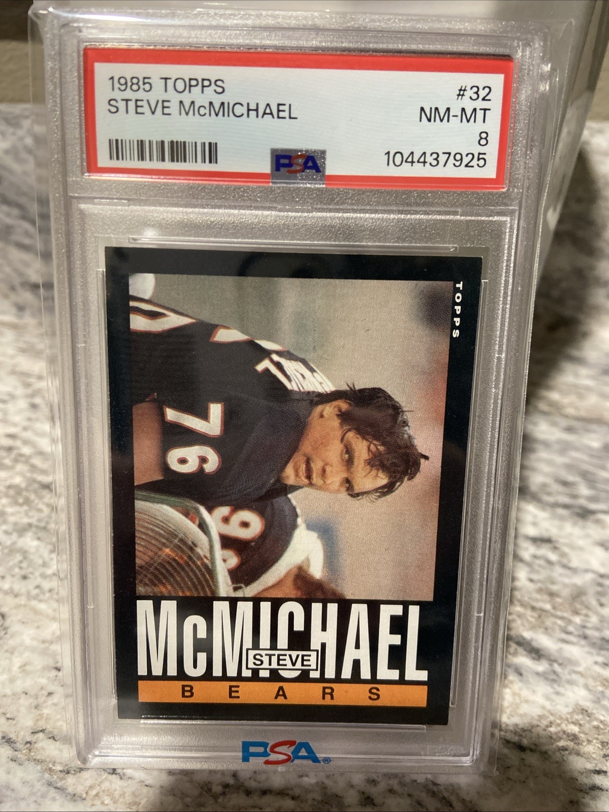 1985 Topps Steve McMichael #32 RC BEARS HOF PSA 8 NM-MT Newly Graded