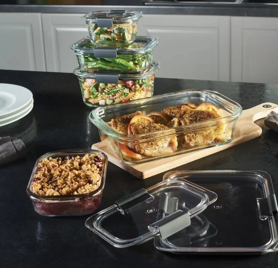 Contenedores de almacenamiento de alimentos de vidrio Rubbermaid Brilliance, juego de 10 piezas Foto 3 de 4