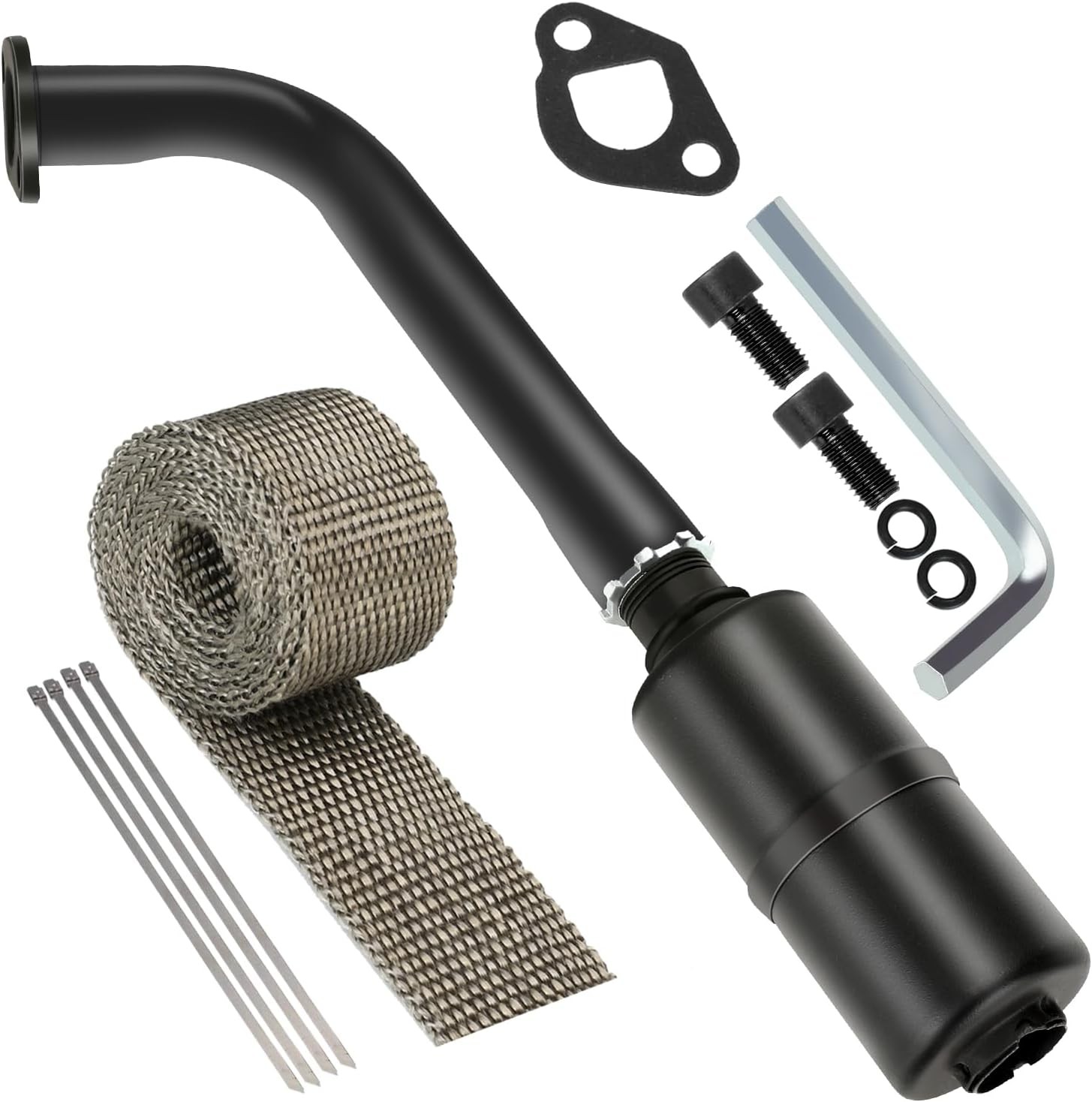 YOXUFA Exhaust Header Pipe Muffler Replacement for Predator 212 196cc 224cc 6.5h