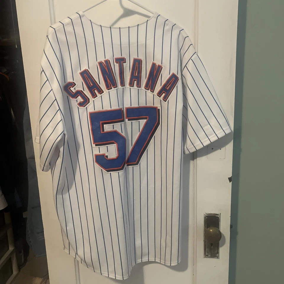 Camiseta MLB Majestic, Carlos Santana #57 New York Mets tamanho XL - Imagem 2 de 3