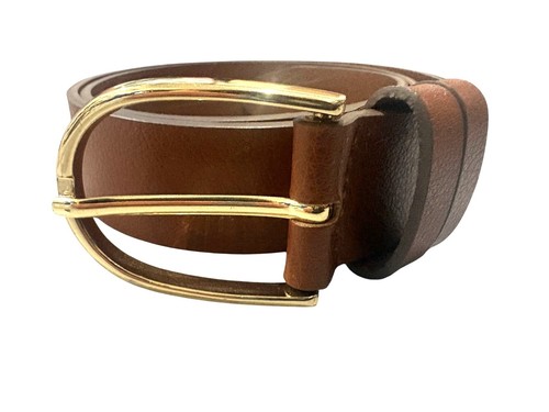 Nordstrom Hosenfit Ledergürtel in braun mit goldener Schnalle - Bild 3 von 7