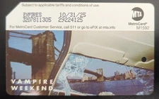 Vampire Weekend Metrocard, Version 2- Mint condition