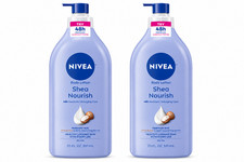 NIVEA Shea Nourish Body Lotion with Shea Butter & Hyaluronic Acid 16.9Oz 2 Pack