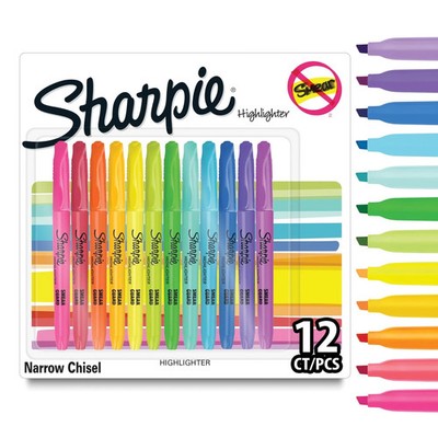 Sharpie Taschenmarker Keilspitze sortiert fluoreszierende Tinte (12er Pack)