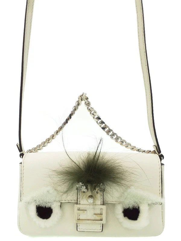 Fendi — Fendi Baguette 8M0354 Leather White Shoulder Bag with Box Women's #TB1245