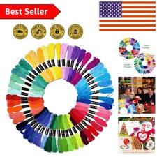 50 Vibrant Rainbow Colors Embroidery Floss - 100 Cotton Craft Supplies