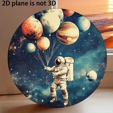 1pc 2D 2D Flat 1pc 8x8inch Round Aluminum Wall Decoration- Surreal Space Astron