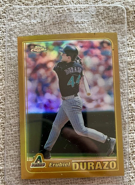 2001 Topps Chrome - Erubiel Durazo #671 Gold Retrofractor - Sidney Ponson Error