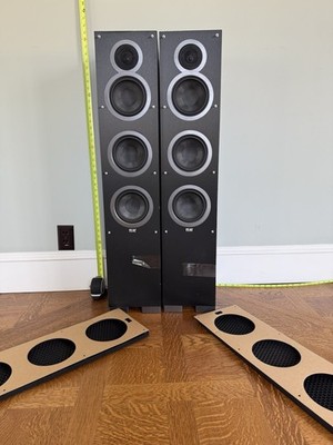 Elac F5 Floorstanding Speaker Model Df51bk Black With Standing Spikes