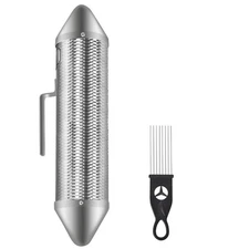 Stainless Steel Guiro Instrument Latin Percussion Shaker Metal Guiro with Scr...