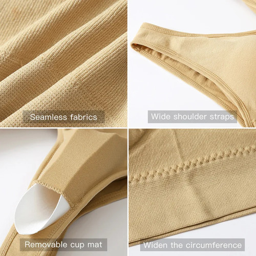 Sexy Women Bra Plus Size Seamless Breathable Brassiere Wire Free Bralette - Bild 8 von 34