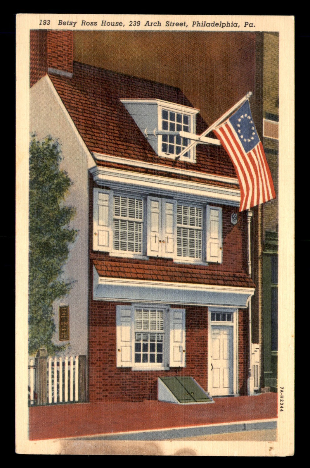 Betsy Ross House Arch Street Philadelphia PA Pennsylvania Unp Postcard