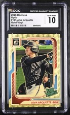 2026 Donruss Optic Aiva Arquette Gold Vinyl Prizm #1/1 CGC 10 Marlins