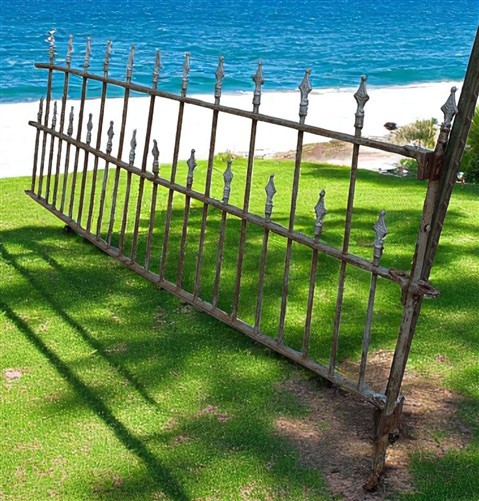 Wrought Iron Vintage Fence Panel (95x40.5) Architectural Salvage, Garden Art A19