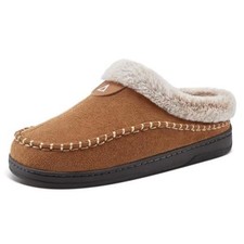 Slippers for Men Warm Moccasin Memory Foam House Shoes Indoor 9-10 Grey