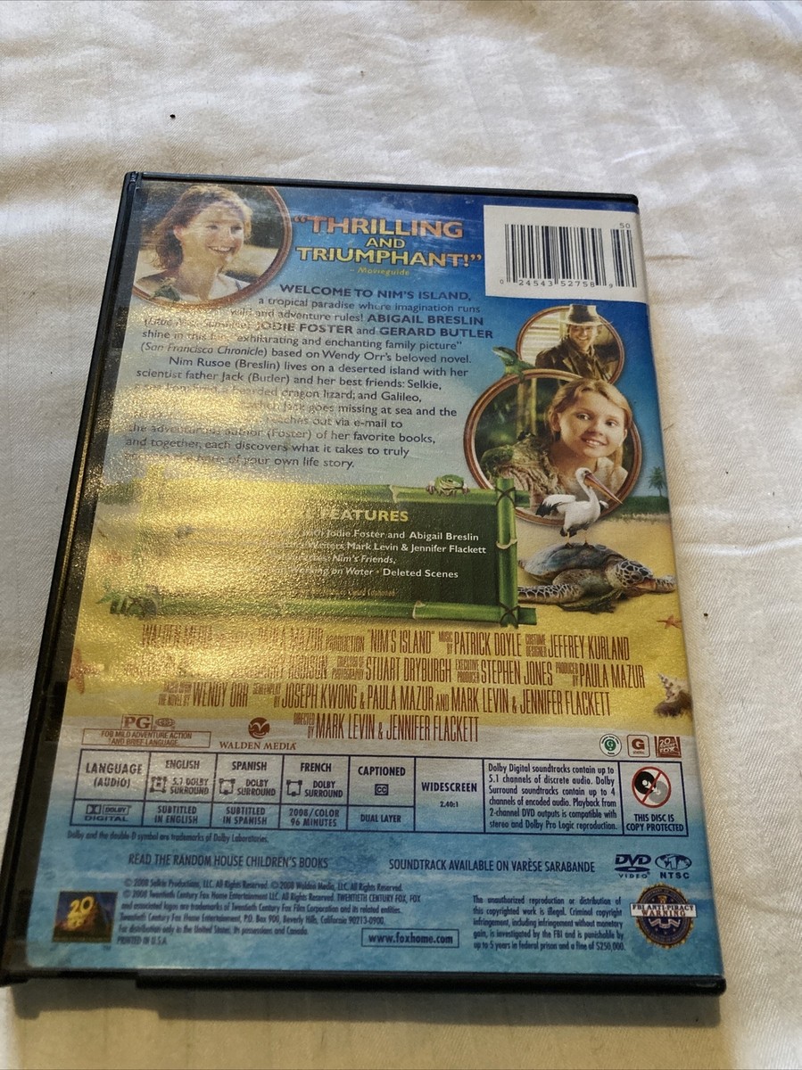 Nim's Island (DVD, 2008, Widescreen) Abigail Breslin Jodie Foster