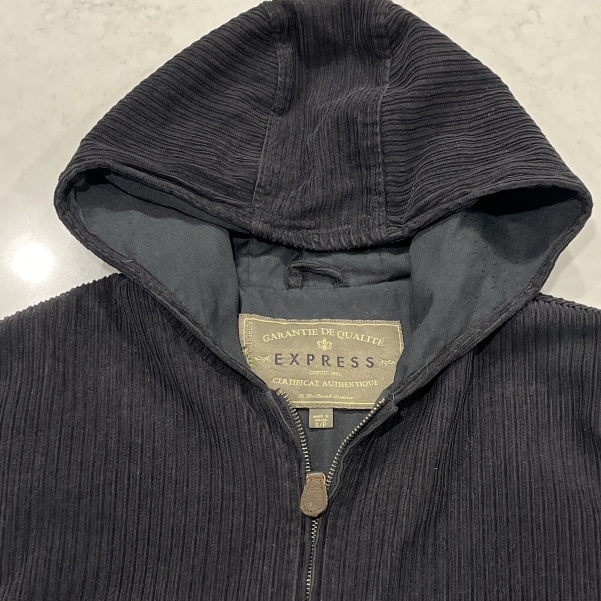 【90s】EXPRESS corduroy anorak hoodie old Express Vintage 90s Corduroy Mens Small 1/2 Zip Pullover