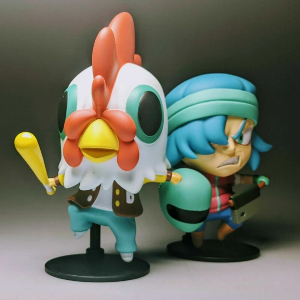 Hotline Miami Vigilante & Assassin Chibi Figure Set Vinyl HLM Statue Jacket - Image 4 of 4