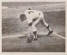 VERY RARE Original 1970 Type I Press Photo of Mickey Mantle Coaching First Base