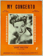 My Concerto by Alstone  Tepper Piano Vocal Sheet Music Anne Shelton Vintage