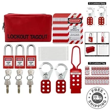 Complete Electrical Lockout Tagout Kit - Portable Padlocks, Hasps, and Tags