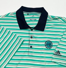 adidas Golf Men  s Ultimate 365 3-Stripe Performance Polo Shirt Green White L