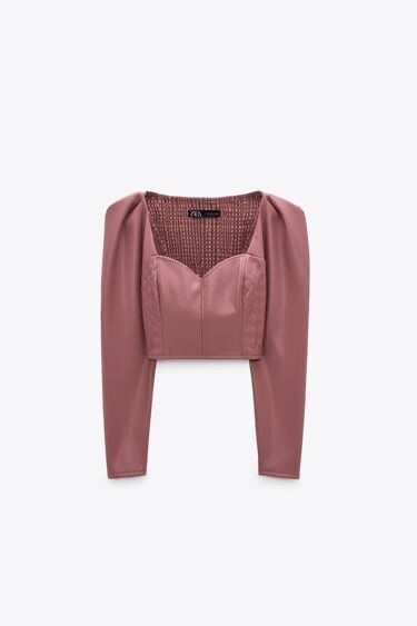 Zara Faux Leather Crop Top Marsala 6096/228 Size M | eBay Zara Faux Leather Crop Top Marsala 6096/228 Size M | eBay