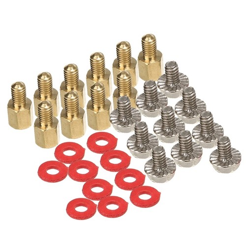 20 Stück Golden Mainboard Riser + Schrauben Computer rote Unterlegscheiben 6,5 mm 6-32-M3 Dichtung - Bild 7 von 10