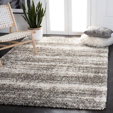 Safavieh Power Loomed Hudson Shag Ivory / Grey Area Rugs - SGH212B