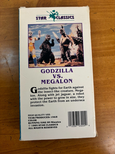 1985 Godzilla vs Megalon VHS -- Star Classics -- 80 Minutes Run Time -- Tested - Picture 3 of 7