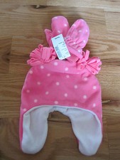 THE CHILDREN'S PLACE Hot Pink Polka Dot Hat Mitten Girl Retail 14.95 Size S NEW