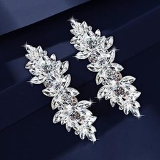 Rhinestone Crystal French Barrette Clips - Vintage Bridal Wedding Hair Pins