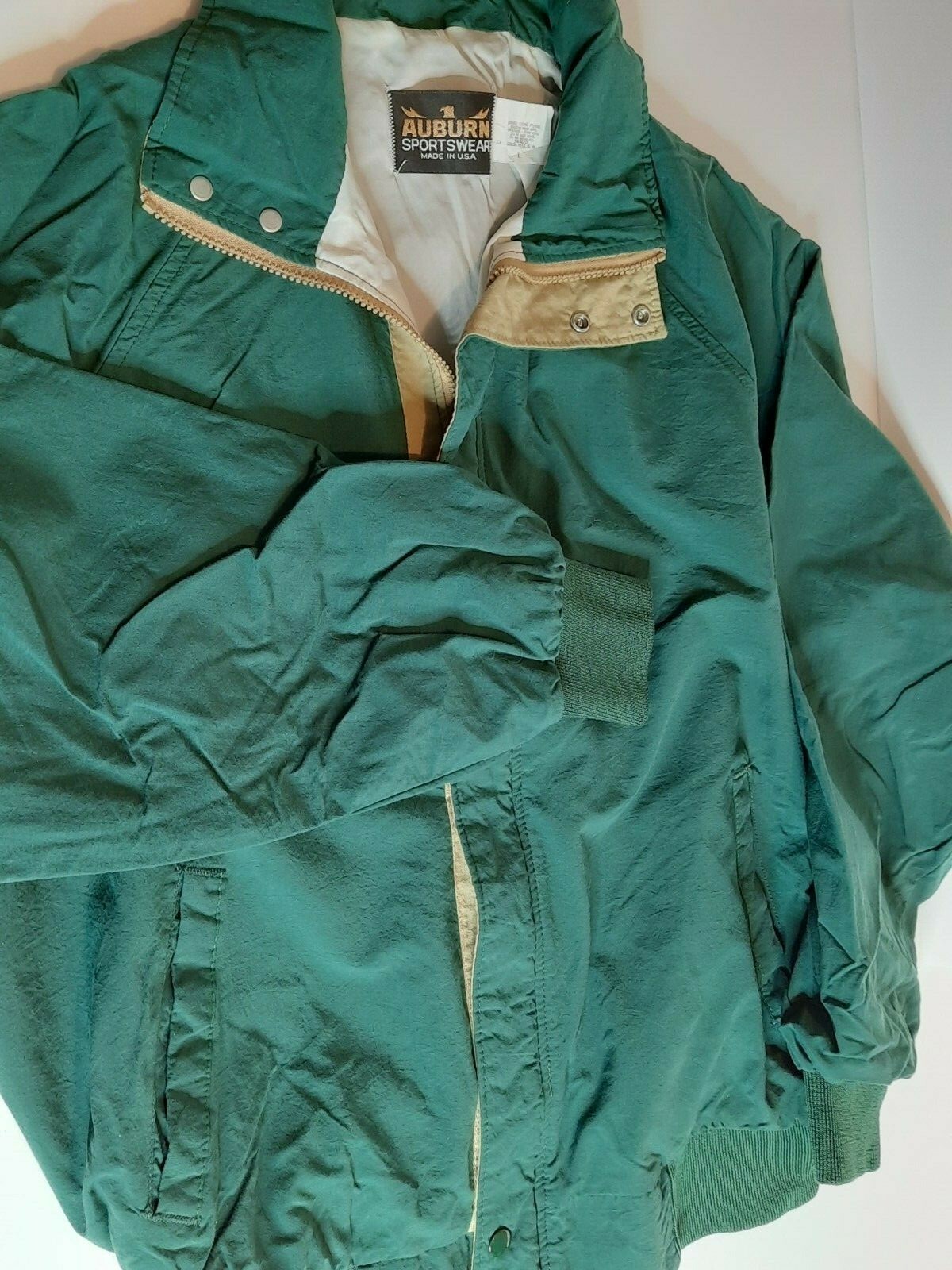 Vintage Auburn Sportswear Jacket Green Men's Size Lar… Gem