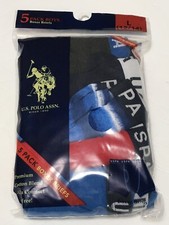 US Polo Association Boys 5 Pack Large 12/14 Boxer Briefs - Blue Red Dark Gray