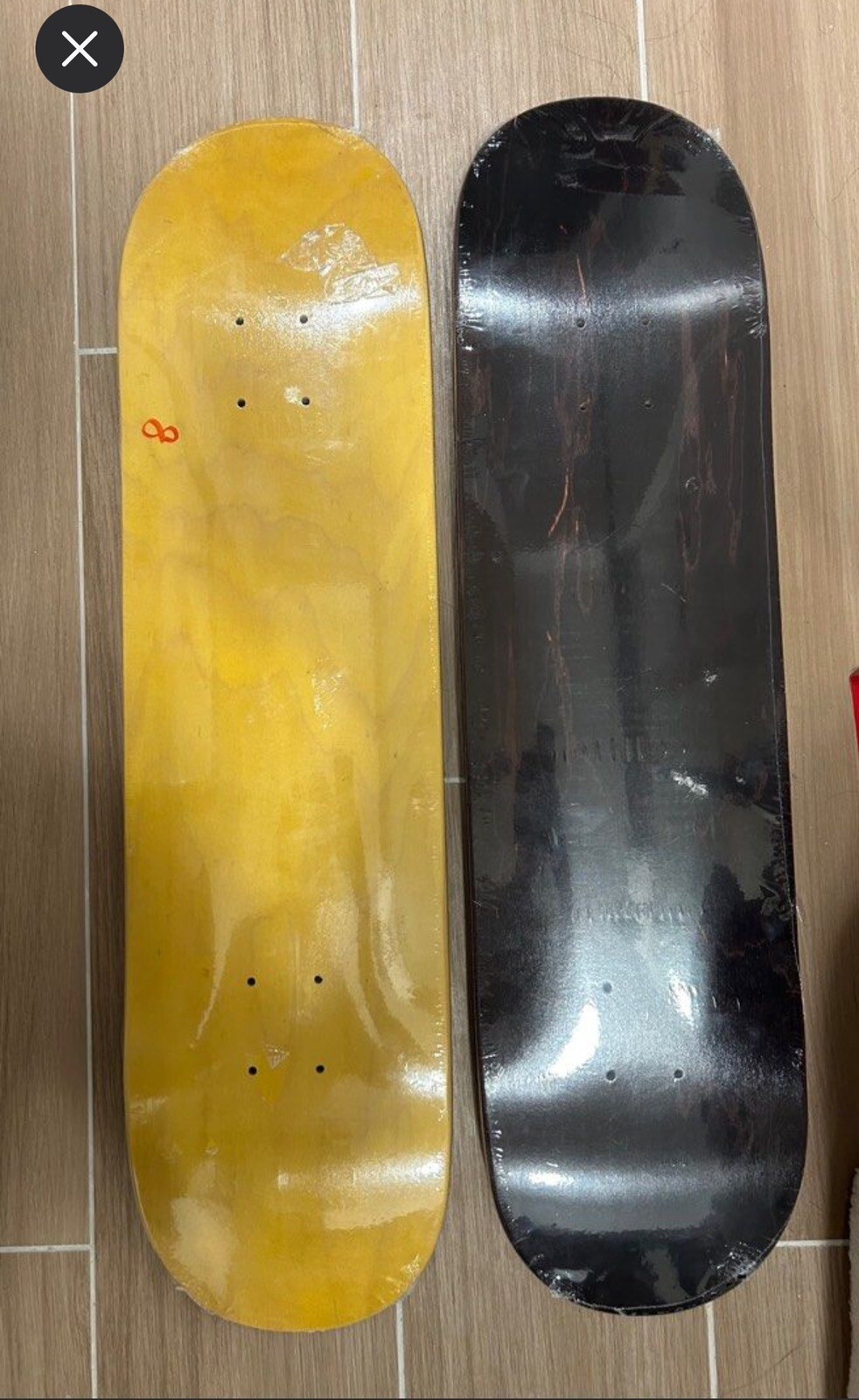 Pro Skateboard Deck Pure Color Yellow Brown 8.0 Size Include Grip tape-image