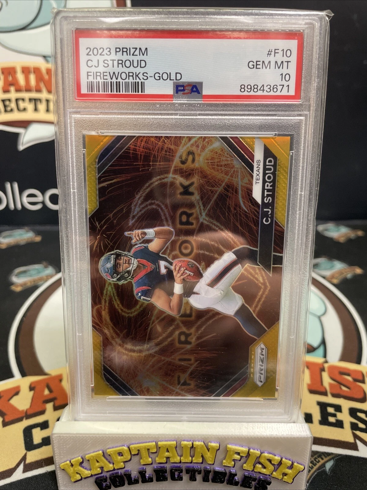 CJ Stroud Panini Prizm Fireworks #F10 Gold