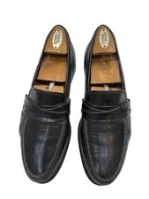 Allen Edmonds Men's 10 Loafer Bergamo Black Leather 49010 Made In Italy