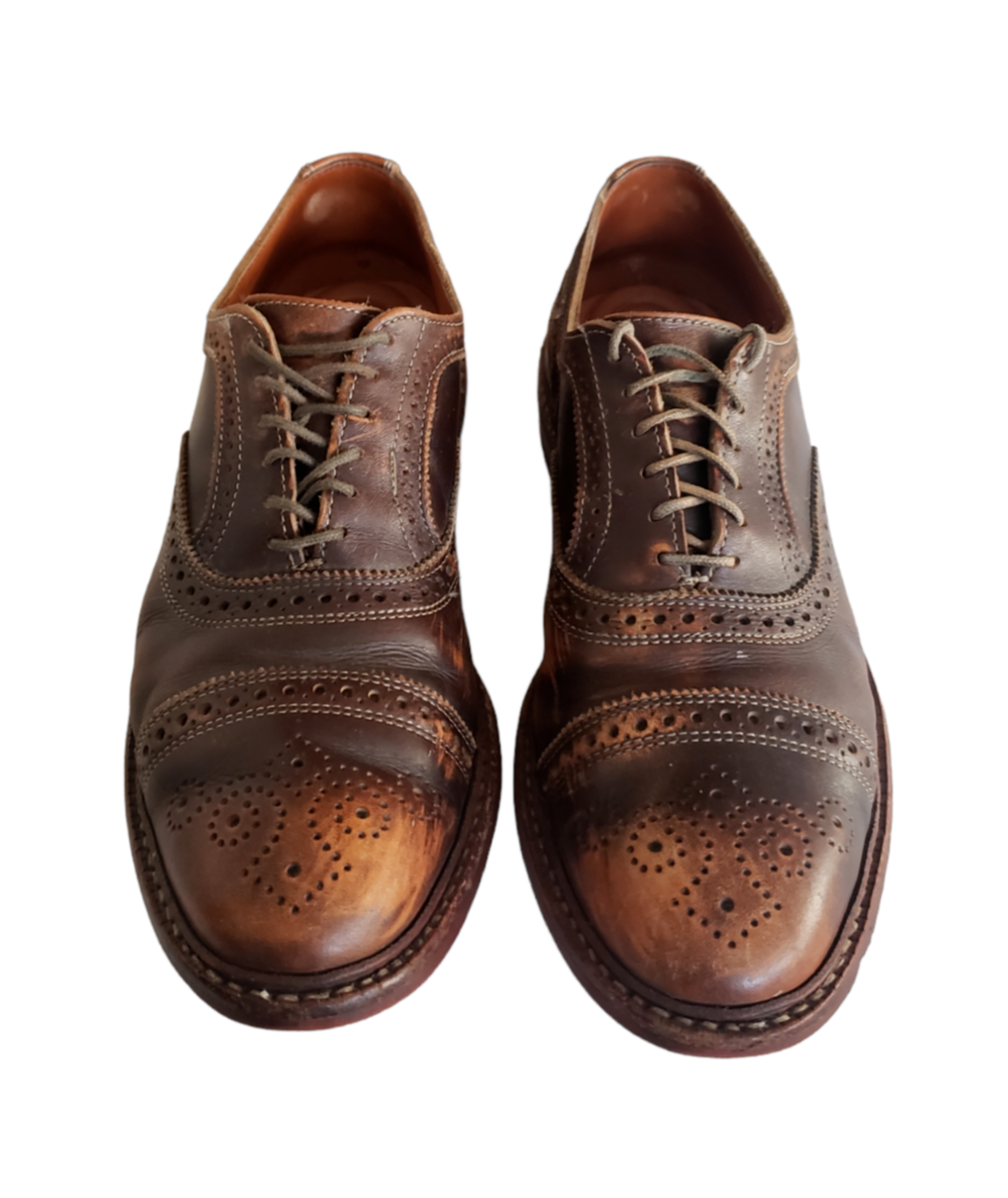Allen Edmonds Strandmonk Leather Cap Toe Wingtip Shoes  display picture 3