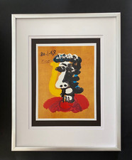 Pablo Picasso + Ritratti Immaginari + Stampa Firmata 1973 + Montata in Nuova Cornice $