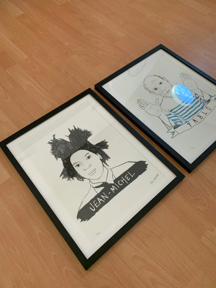 Póster impreso Jean Michel Basquiat y Pablo Picasso ciervo Dana 18 x 14 edición limitada Foto 3 de 4