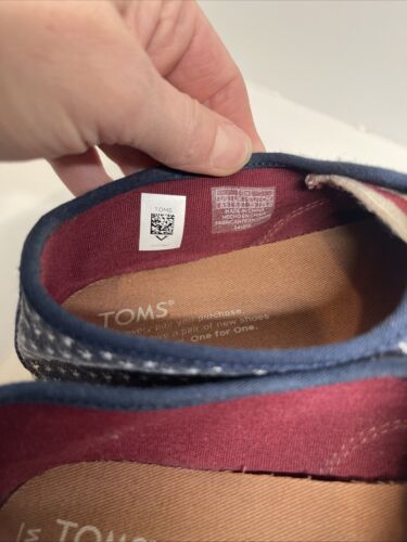 Toms Schuhe Damen 8,5 Palmera Americana Slipper Espadrille Loafer blau Canvas - Bild 3 von 10