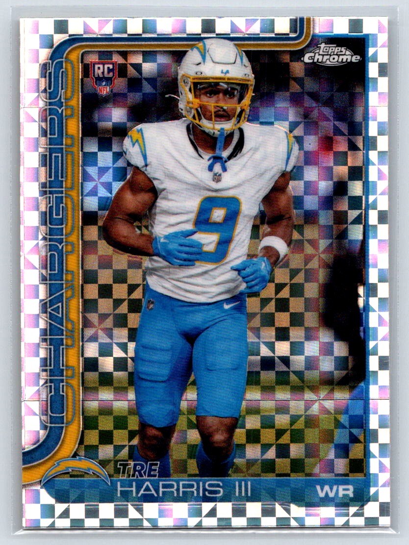 2025 Topps Chrome Tre Harris III X-Fractor #338 RC Los Angeles Chargers