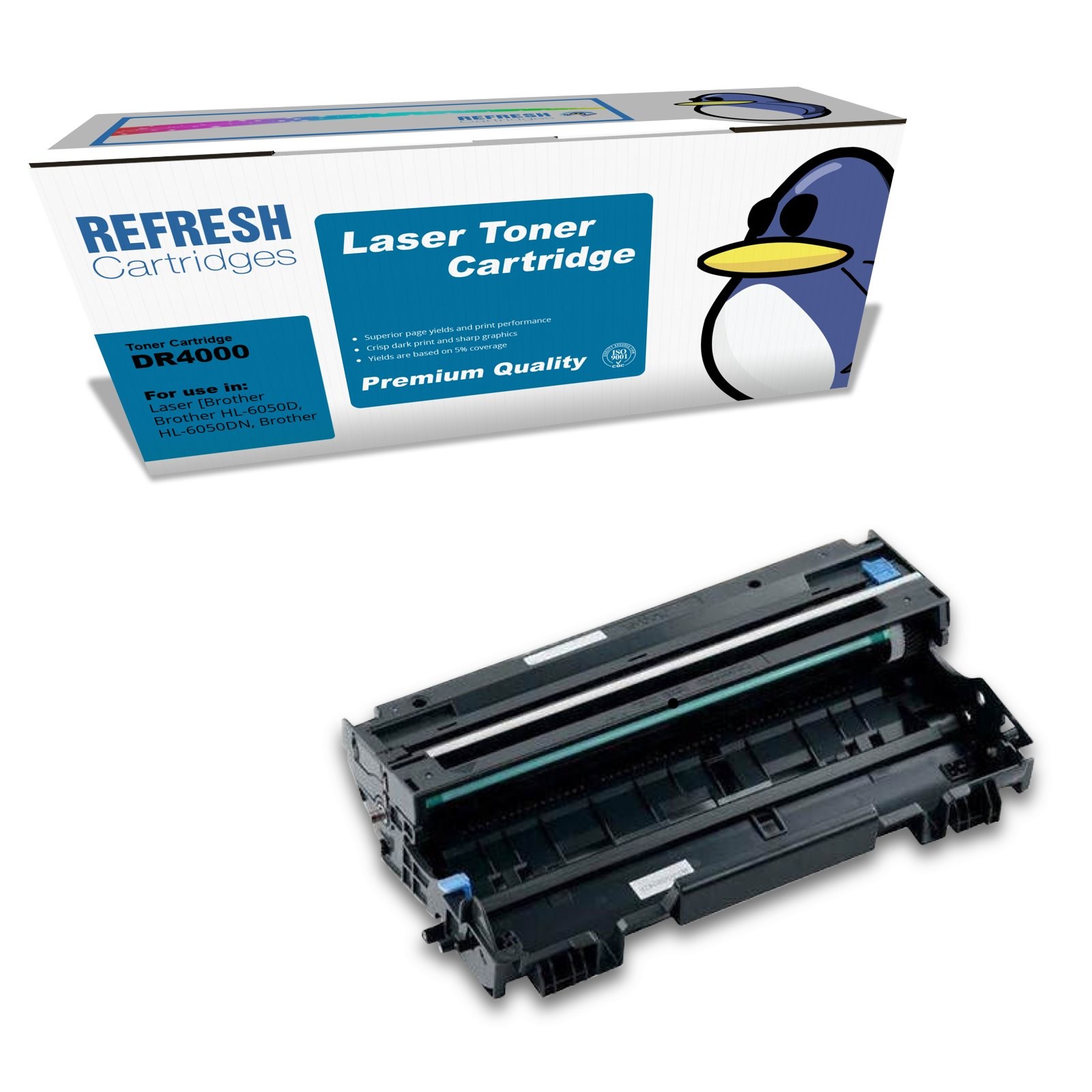 Refresh Cartridges Black Drum DR4000 Compatible With Brother Printers