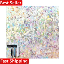 Elegant Rainbow Window Privacy Film with Installation Tools - 17.5 x 78.7 Inches