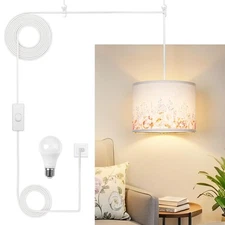 Plug in Pendant Light, Flower Planting Hanging Light with Plug in Cord, Hangi...