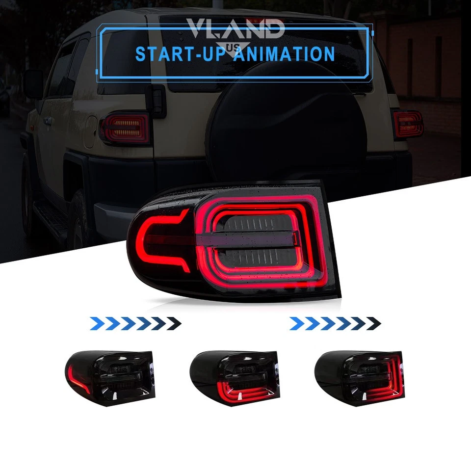 Luces traseras LED ahumadas con arranque para Toyota FJ Cruiser 2007-2014 Foto 4 de 4