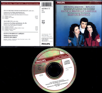 CD MENDELSSOHN BRUCH CONCERTOS FOR 2 PIANOS & ORCHESTRA KATIA & MARIELLE LABEQUE