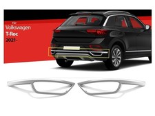Auspuffblende Abdeckung für VW T-Roc 2017-2024 Edelstahl Diffusor Leiste 2tlg